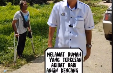 Melawat Rumah Yang Terkesan Akibat Angin Kencang Semalam di Bukit China dan Cherana Putih