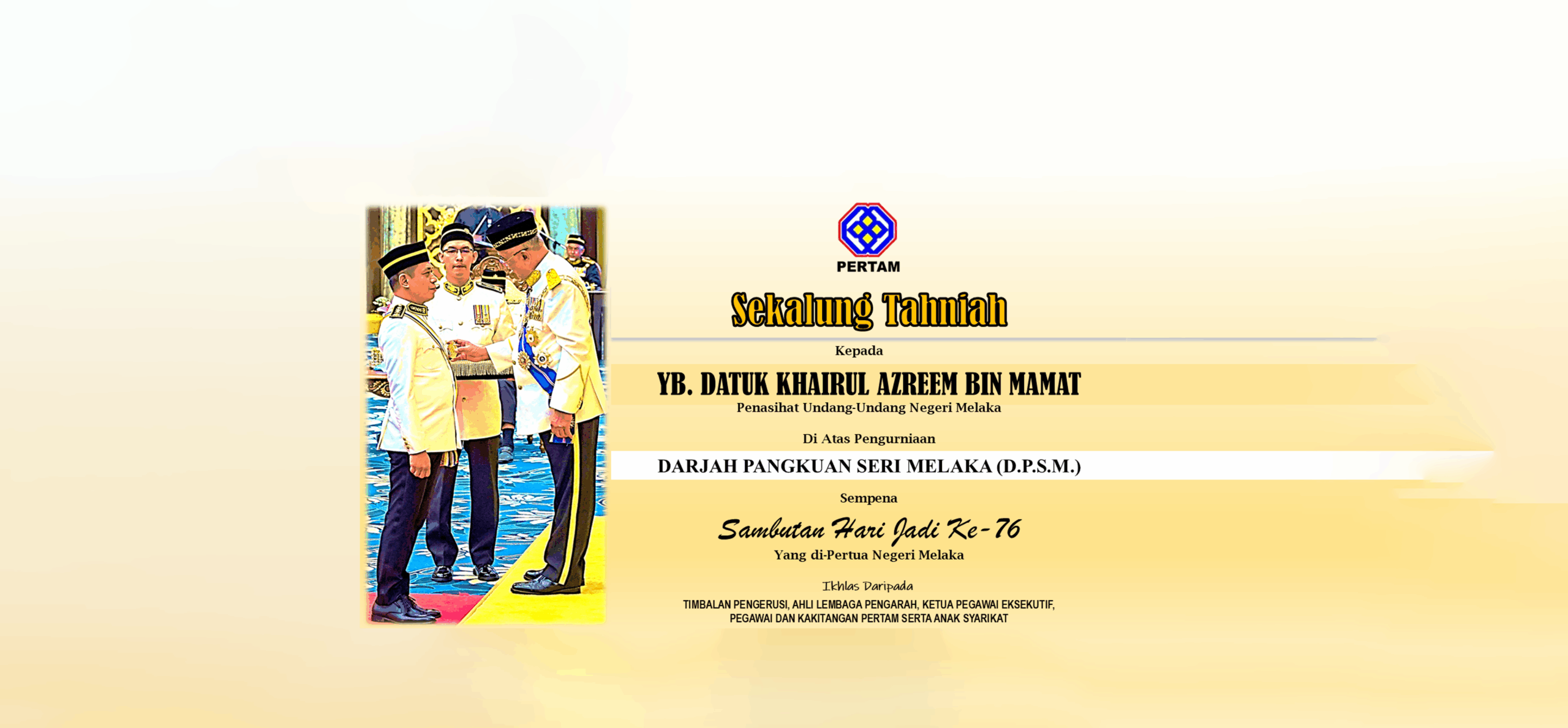 Tahniah PERTAM kepada pegawai Undang-Undang