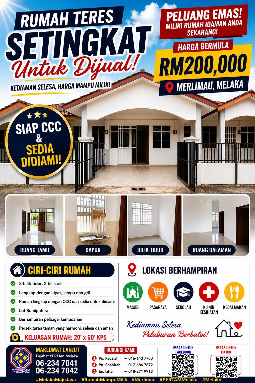 Miliki Rumah Teres Setingkat Bermula RM200,000 di Merlimau! 2