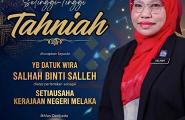 TAHNIAH YB DATUK WIRA SALHAH BINTI SALLEH