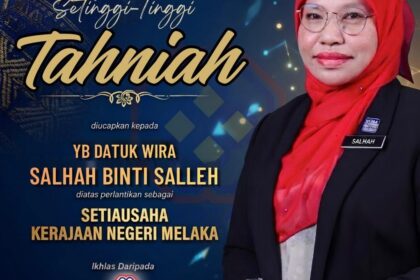TAHNIAH YB DATUK WIRA SALHAH BINTI SALLEH